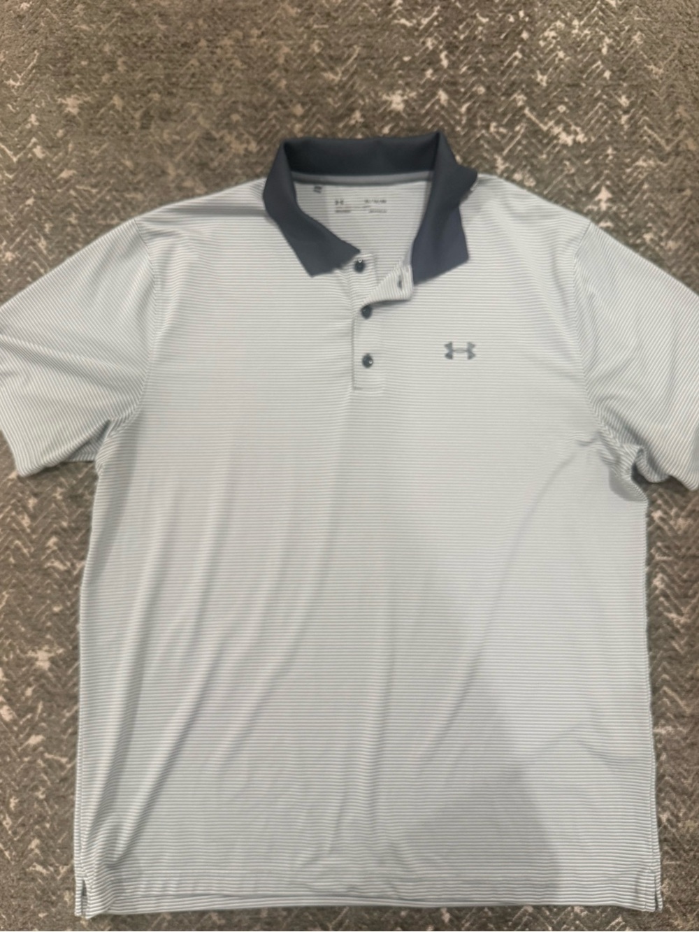 Under Armour Men’s HeatGear Striped Golf Polo Gray XL